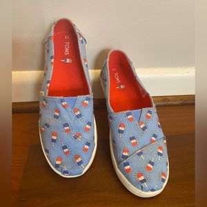 Kids Toms Red, White, and Blue popsicle slip ons